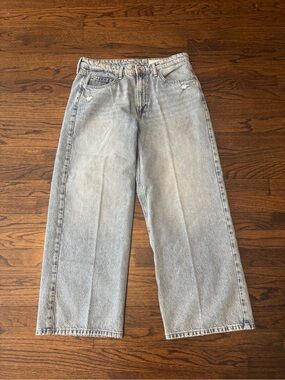 NWOT Rag and Bone Cotton Wide Leg Lori Mid Rise Crop Jean Oconee Size 30